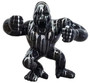 Casa Padrino Designer Deko Skulptur Gorilla Affe Schwarz / Silber 80 x 40 x H. 70 cm - Wetterbest�ndige Dekofigur 