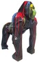 Casa Padrino XXL Deko Skulptur Gorilla Affe Schwarz / Bunt 118 x 78 x H. 128 cm 