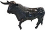 Casa Padrino Designer Deko Skulptur Stier Schwarz 240 x H. 150 cm - Riesige Lebensgro�e Wetterbest�ndige Dekofigur - Garten Deko Accessoires 
