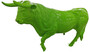 Casa Padrino Designer Deko Skulptur Stier Gr�n 240 x H. 150 cm - Riesige Lebensgro�e Wetterbest�ndige Dekofigur - Garten Deko Accessoires 