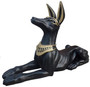 Casa Padrino Deko Skulptur Anubis Hund Schwarz / Gold 122 x H. 52 cm - Wetterbest�ndige �gyptische Dekofigur - Deko Accessoires 