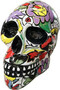 Casa Padrino Designer Deko Skulptur Totenkopf Mehrfarbig / Schwarz 44 x 58 x H. 66 cm - Wetterbest�ndige Dekofigur - Wohnzimmer Deko - Garten Deko 