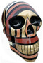 Casa Padrino Designer Deko Skulptur Totenkopf Schwarz / Braun / Gold 44 x 58 x H. 66 cm - Wetterbest�ndige Dekofigur - Wohnzimmer Deko - Garten Deko 