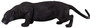 Casa Padrino Dekofigur Puma Katze Schwarz 134 x H. 40 cm - Wetterbest�ndige Deko Skulptur - Wohnzimmer Deko - Garten Deko - Deko Tierfigur 