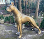 Riesige XXL Boxer Skulptur Gold 190 x H. 173 cm - Wetterbest�ndige Deko Gartenskulptur - Gartendeko Tierfigur Hunde Skulptur Hund
