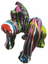 Casa Padrino Designer Dekofigur Gorilla Affe Schwarz / Mehrfarbig H. 70 cm - Wetterbest�ndige Deko Skulptur - Wohnzimmer Garten Terrassen Deko 