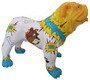 Casa Padrino Designer Dekofigur Hund Bulldogge Bunt 90 x H. 74 cm - Wetterbest�ndige Deko Skulptur - Wohnzimmer Deko - Garten Deko - Designer Deko Tierfigur 