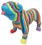 Casa Padrino Designer Dekofigur Hund Bulldogge Mehrfarbig Gestreift 90 x H. 74 cm - Wetterbest�ndige Deko Skulptur - Wohnzimmer Deko - Garten Deko - Designer Deko Tierfigur 