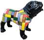 Casa Padrino Designer Dekofigur Hund Bulldogge Schwarz / Mehrfarbig 90 x H. 74 cm - Wetterbest�ndige Deko Skulptur - Wohnzimmer Deko - Garten Deko - Designer Deko Tierfigur 