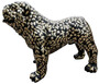 Casa Padrino Designer Dekofigur Hund Bulldogge mit Glitzer Look Schwarz / Gold 90 x H. 74 cm - Wetterbest�ndige Deko Skulptur - Wohnzimmer Deko - Garten Deko - Designer Deko Tierfigur 