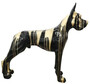 Casa Padrino Designer Dekofigur Hund Deutsche Dogge Schwarz / Gold 125 x H. 110 cm - Lebensgro�e Deko Skulptur - Wetterbest�ndige Tierfigur 