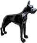 Casa Padrino Designer Dekofigur Hund Deutsche Dogge Schwarz 125 x H. 110 cm - Lebensgro�e Deko Skulptur - Wetterbest�ndige Tierfigur 