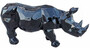 Casa Padrino Luxus Dekofigur Nashorn Schwarz 80 x H. 38 cm - Wohnzimmer Deko Skulptur - Gartendeko Skulptur - Wetterbest�ndige Tierfigur 