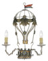 Casa Padrino Luxus Jugendstil Wandleuchte Hei�luftballon Silber / Mehrfarbig 37 x 15 x H. 50 cm - Barock & Jugendstil Wohnzimmer Wandleuchten 