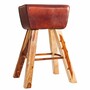 Casa Padrino Designer Echtleder  Barstuhl Braun - Barhocker - M�bel Restaurant Hotel