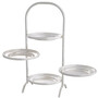 Casa Padrino Luxus Etagere mit Tragegriff Silber 21 x 18,5 x H. 47,5 cm - Gastronomie Accessoires - Restaurant Accessoires - Hotel Accessoires - Luxus Accessoires - Luxus Qualit�t