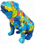 Casa Padrino Designer Dekofigur Hund Bulldogge Blau / Mehrfarbig 67 x H. 70 cm - Wetterbest�ndige  Garten Terrassen Wohnzimmer Deko Skulptur 