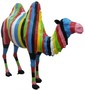 Casa Padrino Designer Gartendeko Skulptur Kamel Mehrfarbig 210 x H. 185 cm - Lebensgro�e Gartenfigur - Riesige Dekofigur - Tierfigur 