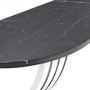 Casa Padrino Designer Konsole Schwarz / Silber 99 x 35 x H. 77,5 cm - Marmor Konsolentisch mit Edelstahl Gestell - Designer M�bel - Luxus Qualit�t