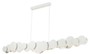Casa Padrino Designer LED H�ngeleuchte Wei� / Silber 150 x 8 x H. 38 cm - Luxus Kollektion