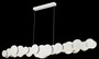 Casa Padrino Designer LED H�ngeleuchte Wei� / Silber 150 x 8 x H. 38 cm - Luxus Kollektion