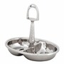 Casa Padrino Luxus Nussschale / Servierschale mit Tragegriff Silber H. 20 cm - Gastronomie Accessoires 