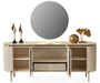 Casa Padrino Luxus Sideboard Wei� / Gold 210 x 52 x H. 78 cm - Edler Massivholz Schrank mit 4 T�ren - Luxus M�bel