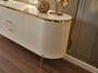 Casa Padrino Luxus Sideboard Wei� / Gold 210 x 52 x H. 78 cm - Edler Massivholz Schrank mit 4 T�ren - Luxus M�bel