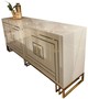 Casa Padrino Luxus Sideboard Creme / Gold 220 x 55 x H. 92 cm - Edler Schrank mit 4 T�ren - Luxus Qualit�t - Luxus M�bel 