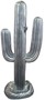 Casa Padrino Designer Skulptur Kaktus Silber 84 x H. 185 cm - Wetterbest�ndige Gartendeko 