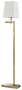 Casa Padrino Luxus Stehleuchte Vintage Messingfarben / Wei� H. 172,5 cm - Edle Stehlampe mit Schwenkarm und Lampenschirm - Luxus Qualit�t