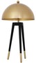 Casa Padrino Luxus Tischleuchte Gold / Schwarz  38,5 x H. 69 cm - Moderne Dreibein Tischlampe mit rundem Metall Lampenschirm