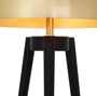 Casa Padrino Luxus Tischleuchte Gold / Schwarz  38,5 x H. 69 cm - Moderne Dreibein Tischlampe mit rundem Metall Lampenschirm