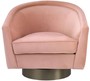 Casa Padrino Luxus Drehsessel Rosa / Mattgold 85 x 76 x H. 76 cm - Wohnzimmer Sessel - Wohnzimmerm�bel