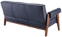 Casa Padrino Luxus Echtleder Sofa Blau / Braun 160 x 78 x H. 74 cm - Wohnzimmer Sofa mit edlem B�ffelleder - Wohnzimmer M�bel - Luxus Kollektion