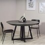 Casa Padrino Esstisch Grau / Schwarz 138-314 cm - Runder Ausziehbarer K�chentisch