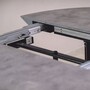 Casa Padrino Esstisch Grau / Schwarz 138-314 cm - Runder Ausziehbarer K�chentisch