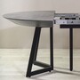 Casa Padrino Esstisch Grau / Schwarz 138-314 cm - Runder Ausziehbarer K�chentisch