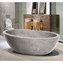 Casa Padrino Freistehende Luxus Marmor Badewanne Grau 178 cm - Badezimmer Interior