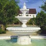 Casa Padrino Barock Springbrunnen mit Umrandung Wei�  465 x H. 180 cm - Garten Deko Brunnen