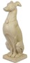Casa Padrino Gartendeko Skulptur Hund Antik Cremefarben 20,5 x 26 x H. 65,9 cm - Gusseisen Dekofigur 