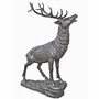 Casa Padrino XXL Garten Deko Messing Skulptur Hirsch Grau H. 177 cm - Garten Figur 