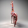 Casa Padrino Garten Deko Skulptur Giraffe Wei� / Rot / Bunt H. 205 cm - Gro�e Garten Deko Figur - Garten Tierfigur - Garten Figuren