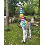 Casa Padrino Garten Deko Skulptur Giraffe Wei� / Bunt H. 205 cm - Garten Deko Figur