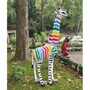 Casa Padrino Garten Deko Skulptur Giraffe Wei� / Bunt H. 205 cm - Garten Deko Figur