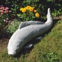 Casa Padrino Garten Deko Wasserspeier Skulptur Fisch Koi Grau 73 cm - Garten Deko Stein Figur - Garten Deko Accessoires