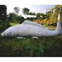 Casa Padrino Garten Deko Wasserspeier Skulptur Fisch Koi Grau 73 cm - Garten Deko Stein Figur - Garten Deko Accessoires