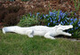Casa Padrino Garten Deko Skulptur Krokodil Wei� 68 x 18 x H. 13 cm - Deko Stein Figur