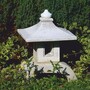 Casa Padrino Garten Leuchte im Japanischen Stil Pagode Wei� H. 53 cm - Garten Beleuchtung