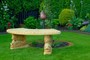 Casa Padrino Gartenbank / Parkbank Beige 138 x 45 x H. 49 cm - Gebogene Garten Sitzbank im Orientalischen Stil - Gartenm�bel